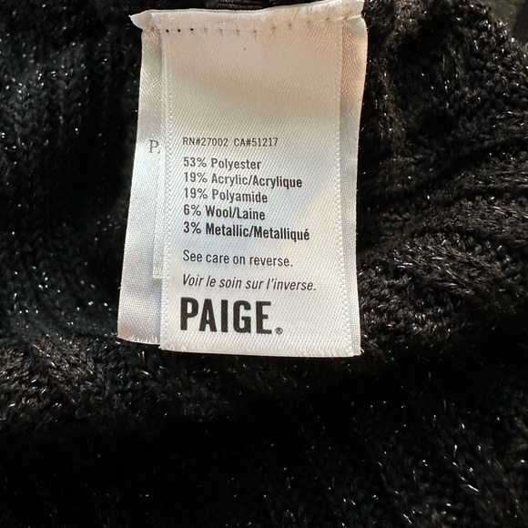 NWT CABLE-KNIT PAIGE Marium CABLE-KNIT Midi Sweater Dress BLACK SPARKLE 🖤✨ Med - Picture 16 of 16